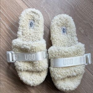UGG Cream Fleece Slide Slippers